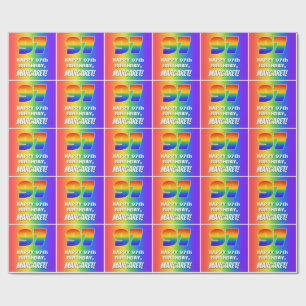 97. Geburtstag: Farbenfroh, Fun Rainbow Pattern # Geschenkpapier