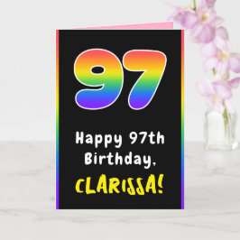 97. Geburtstag: Farbenfroher Regenbogen Nr. 97, In Karte