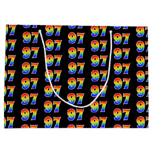 97. Geburtstag: Fun Rainbow Event Number 97 Muster Große Geschenktüte