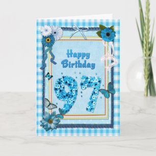 97. Geburtstag mit Scrapbook-Effekt Karte
