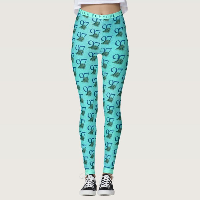 97. Geburtstag  Pfauenfedern Leggings (Vorderseite)