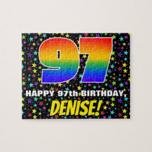 97. Geburtstag — Spaß, farbenfrohe Sternenweltenmu Puzzle