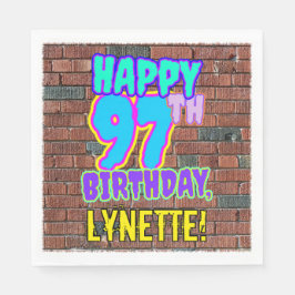 97. Geburtstag ~ Spaß, Urban Graffiti Inspiriert L Serviette