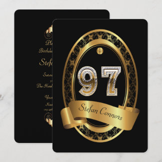 97. Geburtstagsfrau, elegante Farbe Einladung