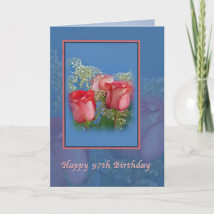 97. Geburtstagskarte mit Rote Rosen Karte