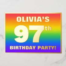 97. Geburtstagsparty: Spaß, farbenfrohe Regenbogen