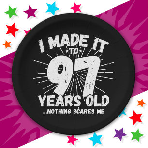 97 Jahre alt Sarcastic Meme Funny 97. Geburtstag Pappteller