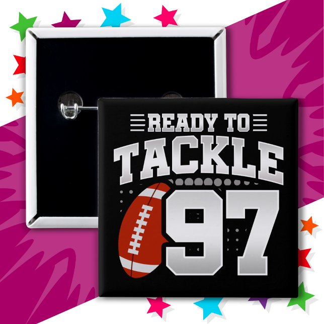 97-jähriges Tackle Football Party 97. Geburtstag Button (Von Creator hochgeladen)