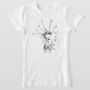 97 Schwarz-Weiß-Abstrakt-Tribal-Tattoo-Kunst T-Shirt
