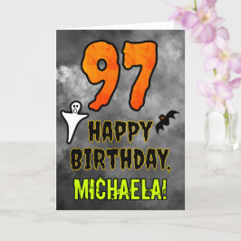 97th Birthday: Eerie Halloween Theme + Custom Name Karte