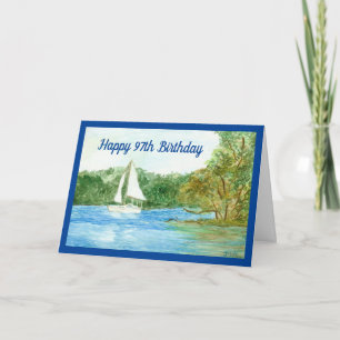 97th Birthday Sailboat Card Karte