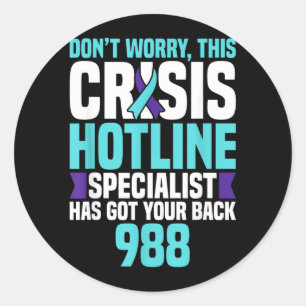 988 Cr Hotline SpeRegierungsbehördelist Mental Runder Aufkleber
