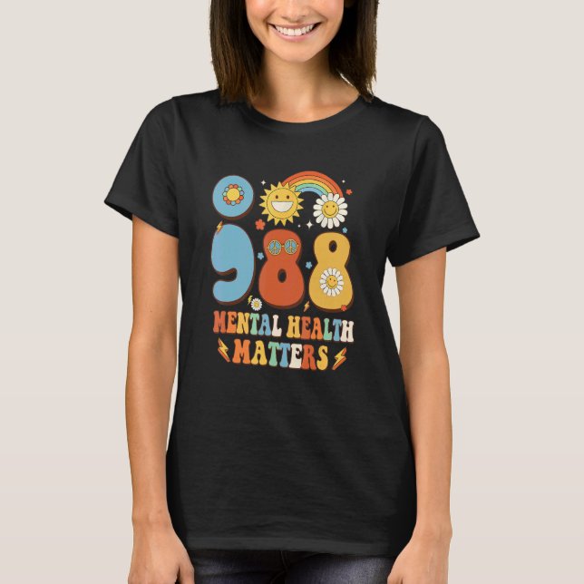 988 Mental Health Matters Suicide Prevention Aware T-Shirt (Vorderseite)