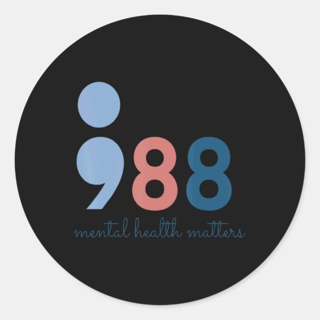 988 Mental Health S Suicide Prevention Aware  Runder Aufkleber (Vorderseite)