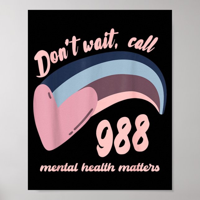 988 Mental Health S Suicide Prevention Awareness  Poster (Vorne)