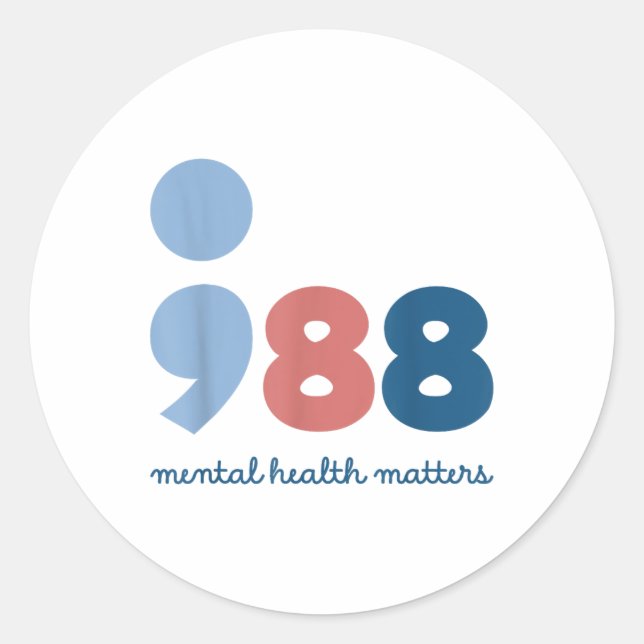 988 Mental Health S Suicide Prevention Awareness  Runder Aufkleber (Vorderseite)