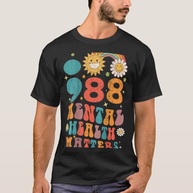 988 Mental Health S Suicide Prevention Retro  T-Shirt (Vorderseite)