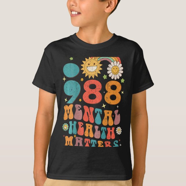 988 Mental Health S Suicide Prevention Retro  T-Shirt (Vorderseite)