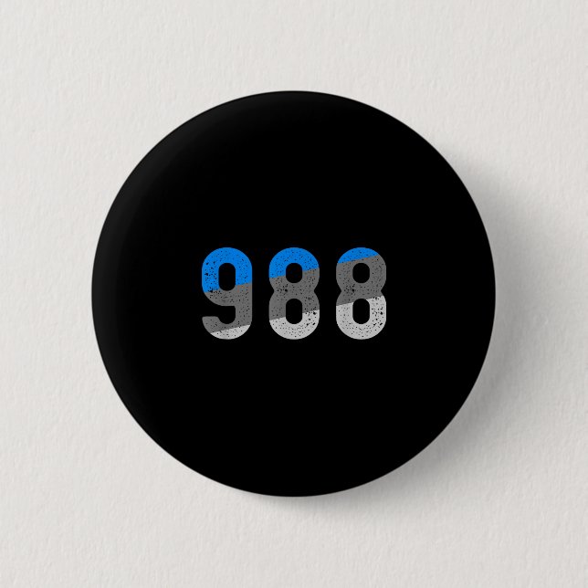 988 Präventions-Hotline Gesundheitsbewusstsein  Button (Vorderseite)