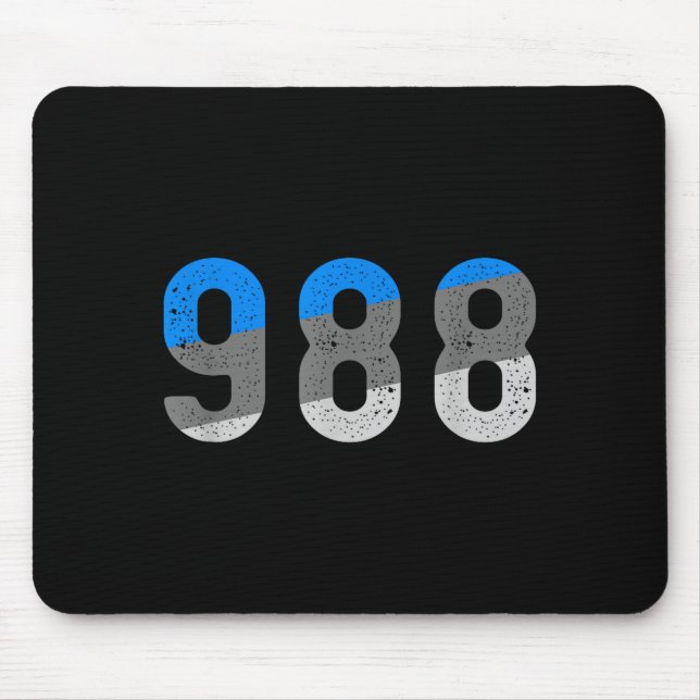 988 Präventions-Hotline Gesundheitsbewusstsein  Mousepad (Vorne)