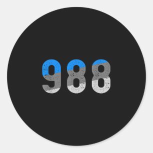 988 Präventions-Hotline Gesundheitsbewusstsein Runder Aufkleber