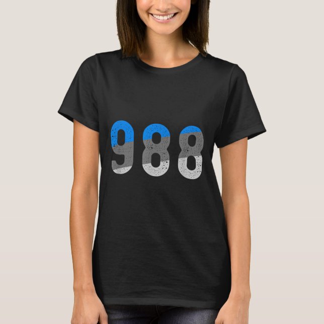 988 Präventions-Hotline Gesundheitsbewusstsein  T-Shirt (Vorderseite)