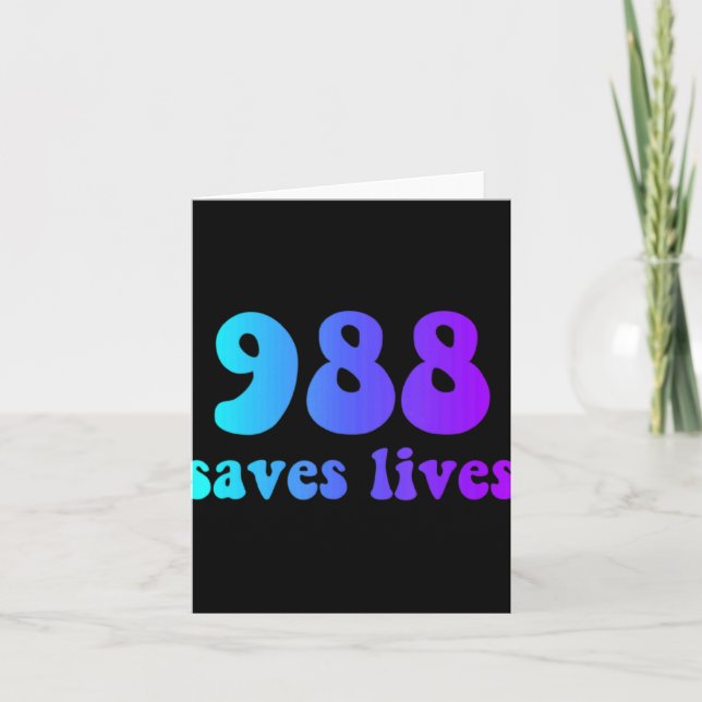 988 Saves Lives  Karte (Vorderseite)