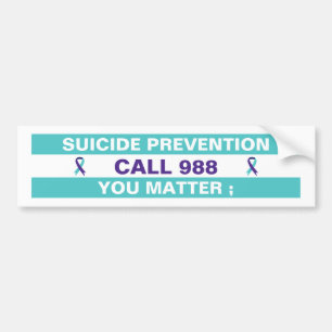 988 Selbstmord-Hotline-Prävention Psychische Gesun Autoaufkleber