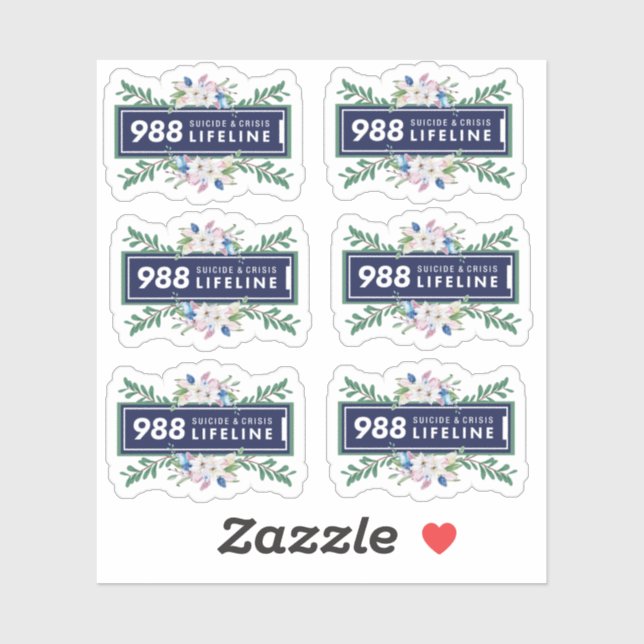 988 Selbstmord und lebensbedrohliche Flora-Aufkleb Aufkleber (Blatt)