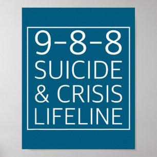 988 Selbstmordbewusstseins-Krisenhotline-Illustrat Poster