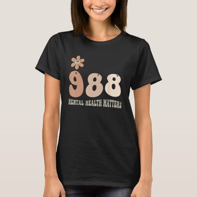 988 Semicolon Mental Health Matters Suicide Preven T-Shirt (Vorderseite)