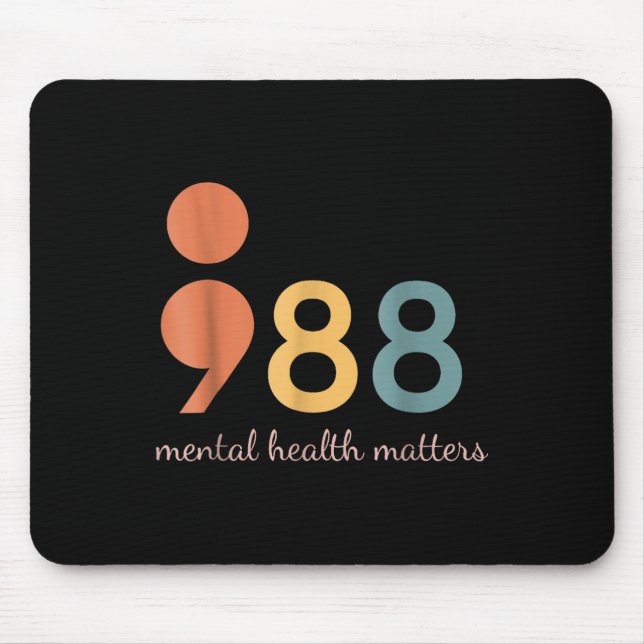 988 Semicolon Mental Health S Bewusstsein Mousepad (Vorne)