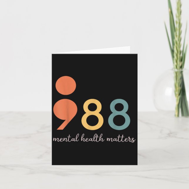 988 Semicolon Mental Health S Suizidprävention Karte (Vorderseite)