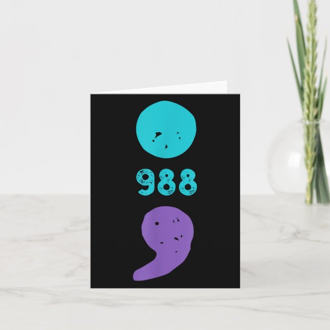 988 Semicolon Mental Health S Suizidprävention Karte (Vorderseite)