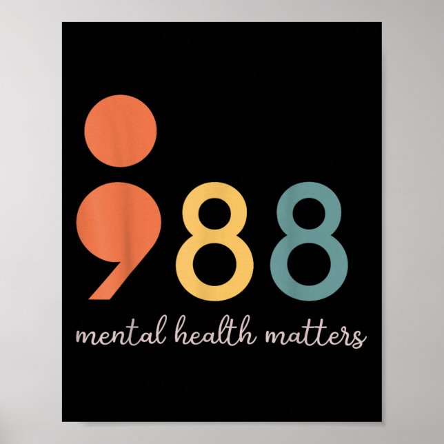 988 Semicolon Mental Health S Suizidprävention Poster (Vorne)