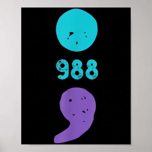 988 Semicolon Mental Health S Suizidprävention Poster (Vorne)