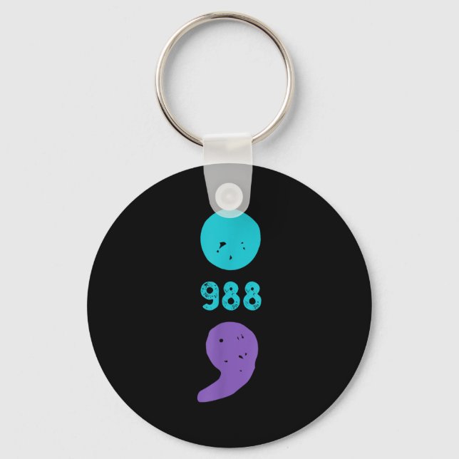988 Semicolon Mental Health S Suizidprävention Schlüsselanhänger (Vorderseite)