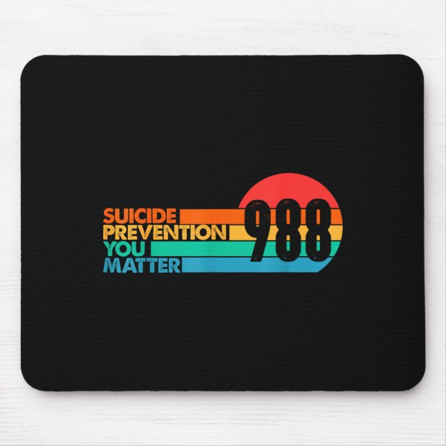 988 Shirt Suicide Prevention Lifeline 988 Awarenes Mousepad (Vorne)
