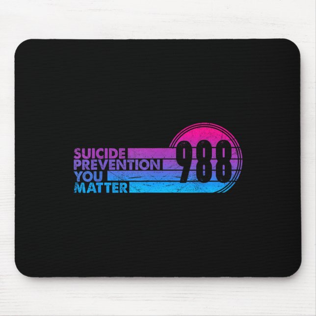 988 Shirt Suicide Prevention Lifeline 988 Awarenes Mousepad (Vorne)