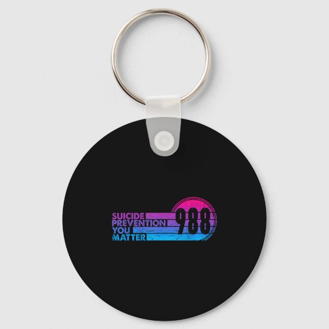 988 Shirt Suicide Prevention Lifeline 988 Awarenes Schlüsselanhänger (Vorderseite)