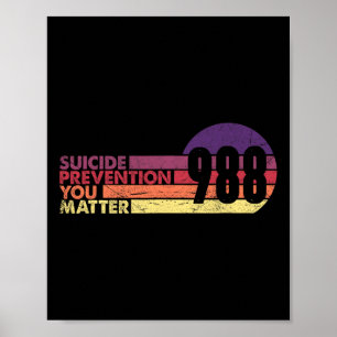 988 Shirt Suizidprävention Lifeline 988 Awarenes Poster