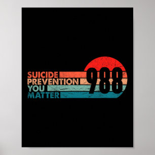 988 Shirt Suizidprävention Lifeline 988 Awarenes Poster