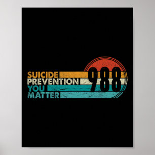 988 Shirt Suizidprävention Lifeline 988 Awarenes Poster