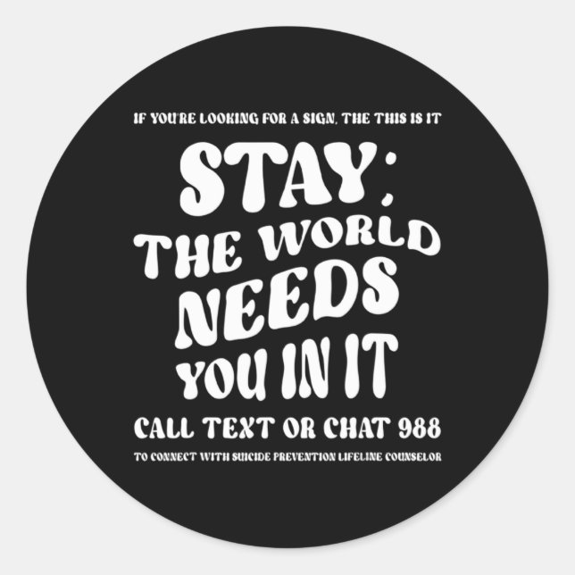 988 Suicide Prevention Awareness Broken Crayons St Runder Aufkleber (Vorderseite)