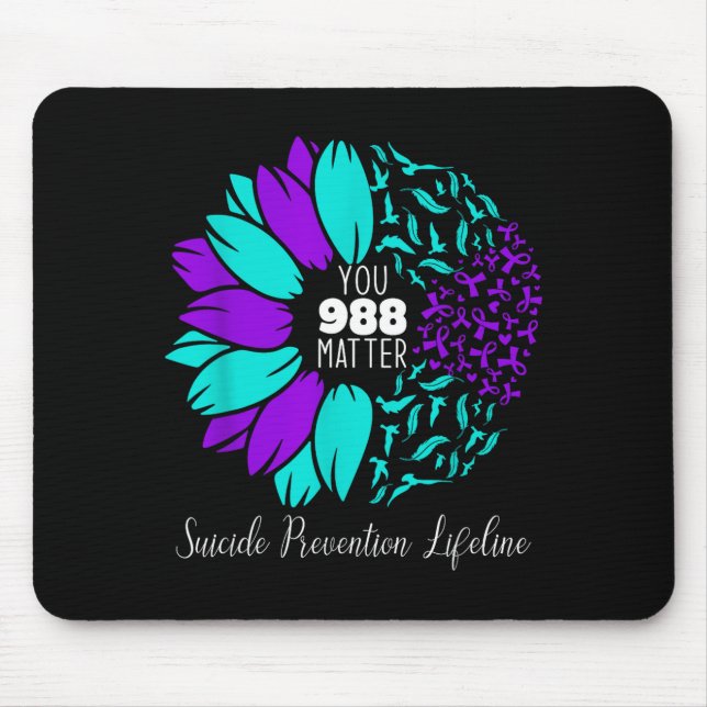 988 Suicide Prevention Awareness Semi-colon You  Mousepad (Vorne)