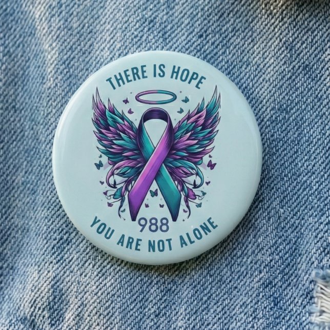988 Suicide Prevention Hope & Awareness Gear Button (988 Suicide Prevention Awareness Hope Button)