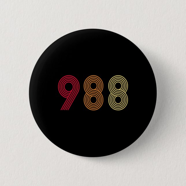 988 Suicide Prevention Hotline Health Mental Aware Button (Vorderseite)