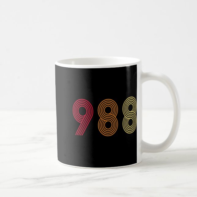 988 Suicide Prevention Hotline Health Mental Aware Kaffeetasse (Rechts)