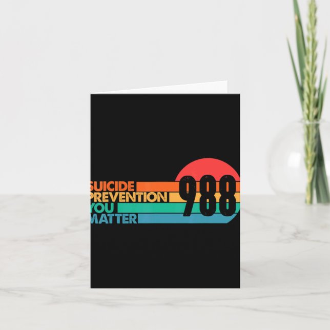 988 Suicide Prevention Lifeline 988 Awareness 988  Karte (Vorderseite)