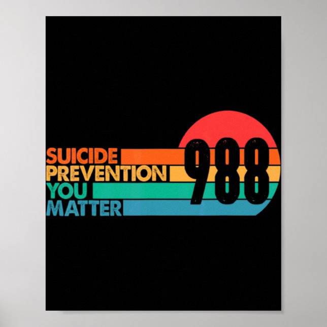 988 Suicide Prevention Lifeline 988 Awareness 988  Poster (Vorne)